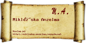 Miklóska Anzelma névjegykártya